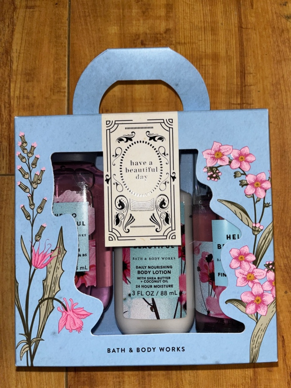 🎉 FINAL SALE 🎉 Bath & Body Works Hello Beautiful Pink Floral Gift Set NWT